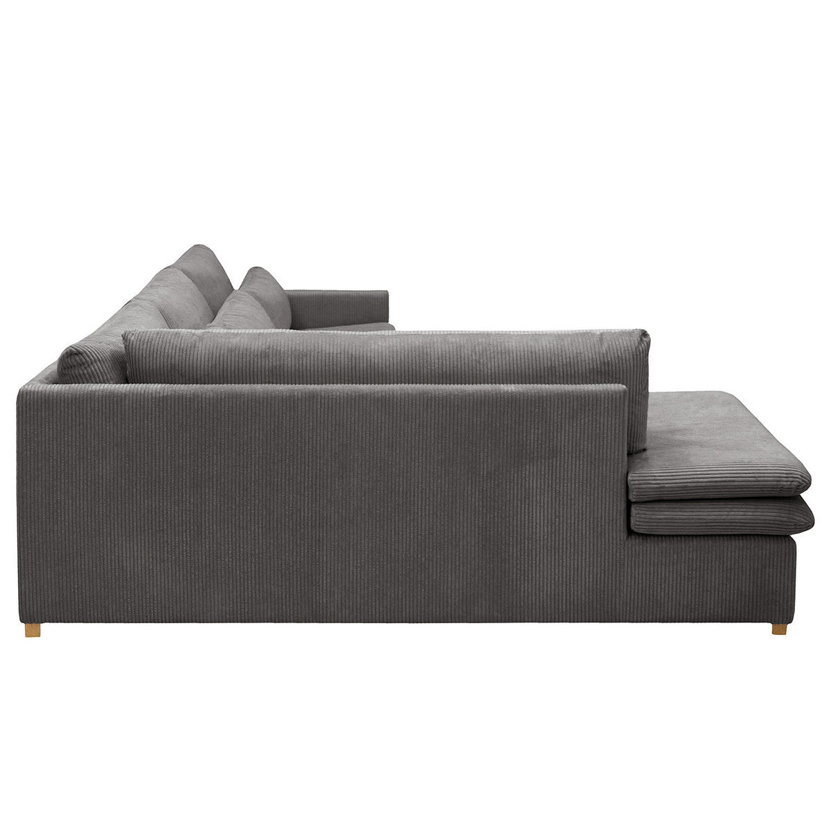 ECKSOFA mit Ottomane - Grau, Textil (299/216cm) - home24
