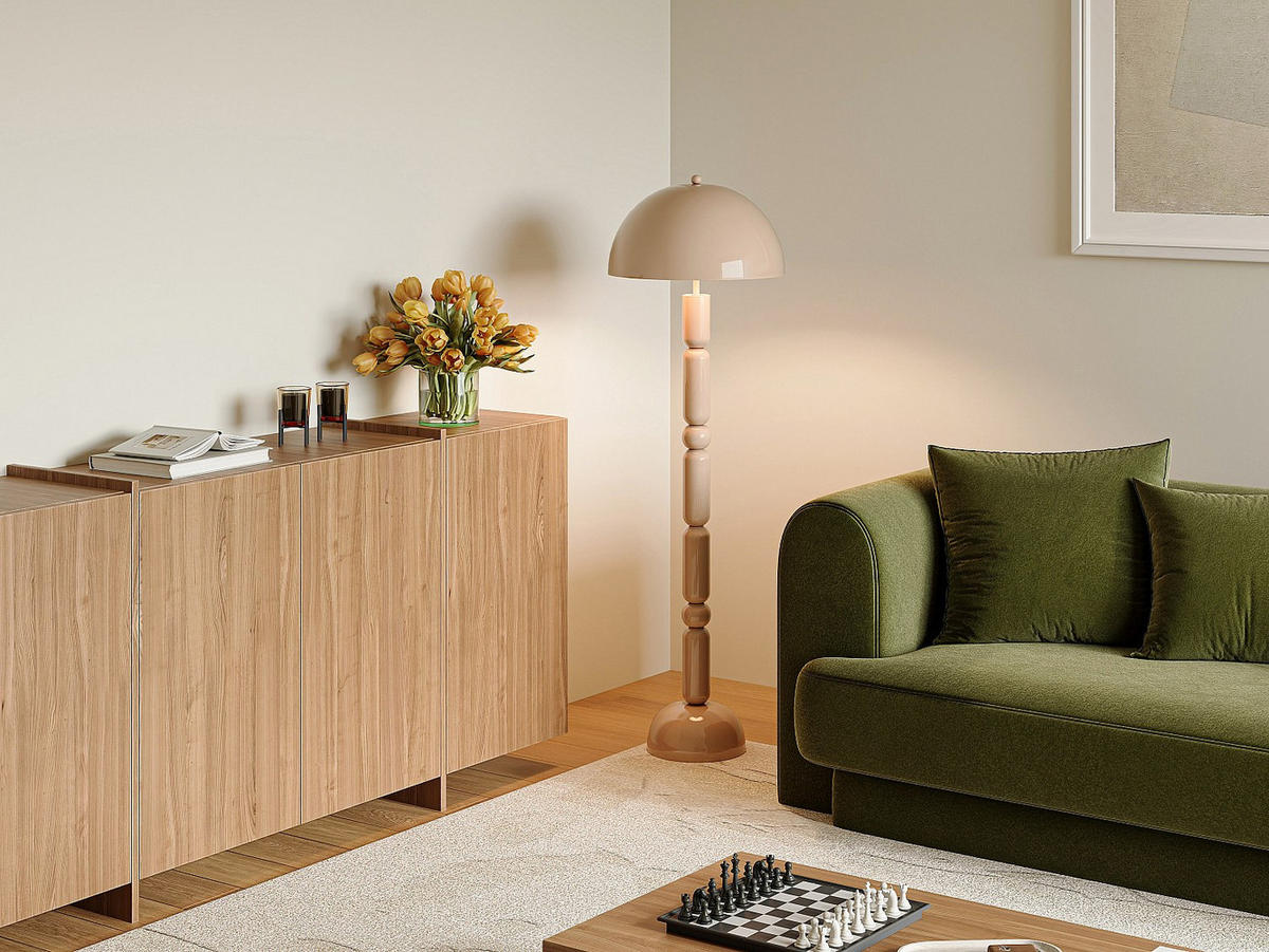 STEHLAMPE - 45 cm x 45 cm - metall - beige Eldon - Beige, Metall (45/45/147cm) - Vente-Unique