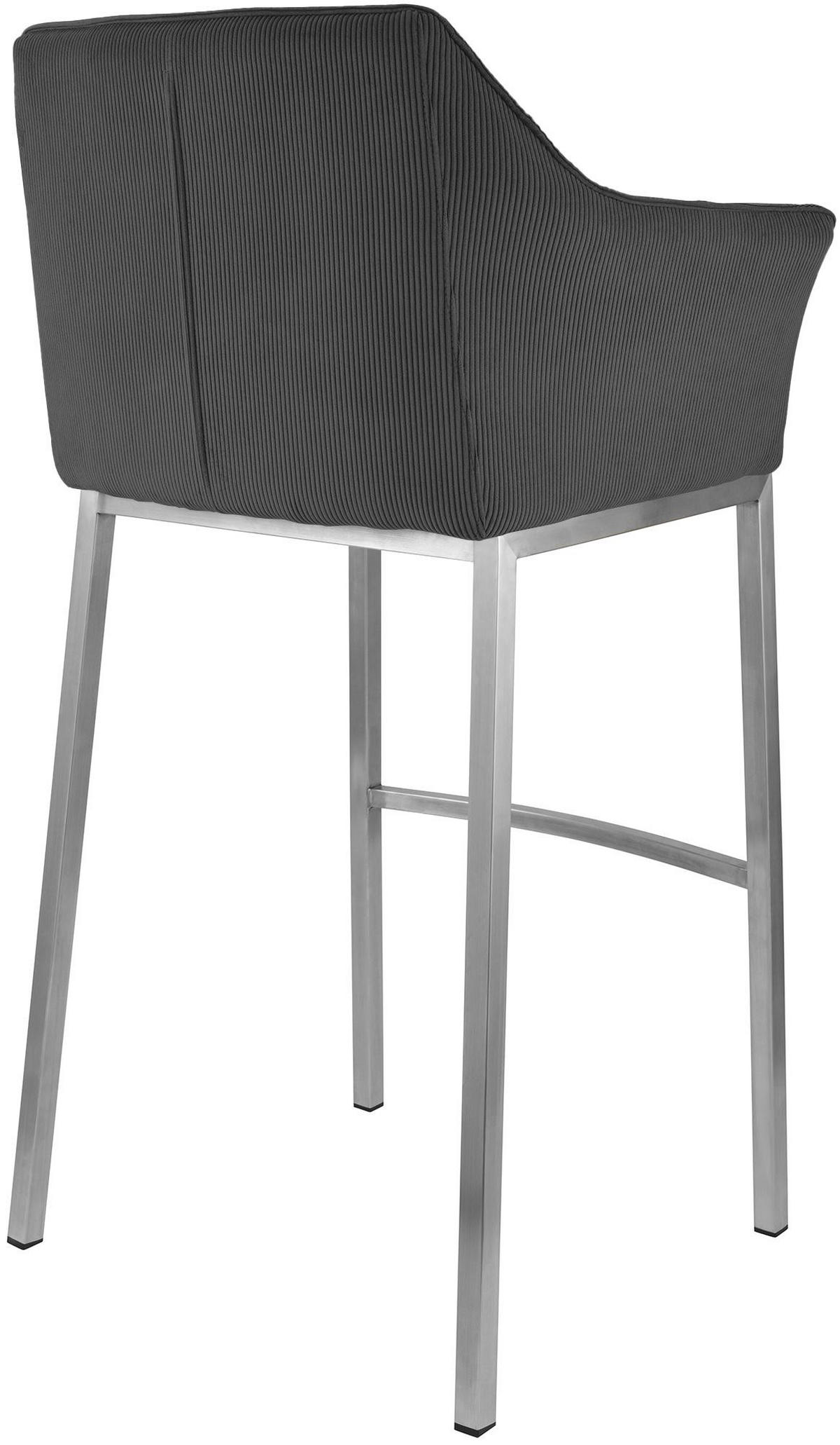 BARHOCKER Metall Dunkelgrau - Edelstahlfarben/Dunkelgrau, Metall (64/110/48cm) - CLP
