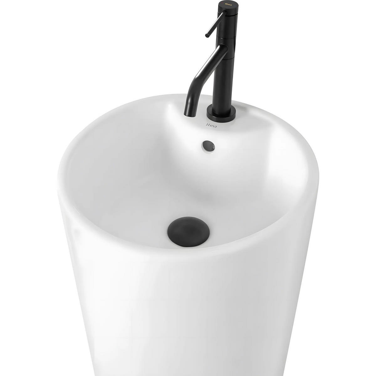 STANDWASCHBECKEN Rea Blanka - Weiß, Keramik (40/85/40cm) - REA