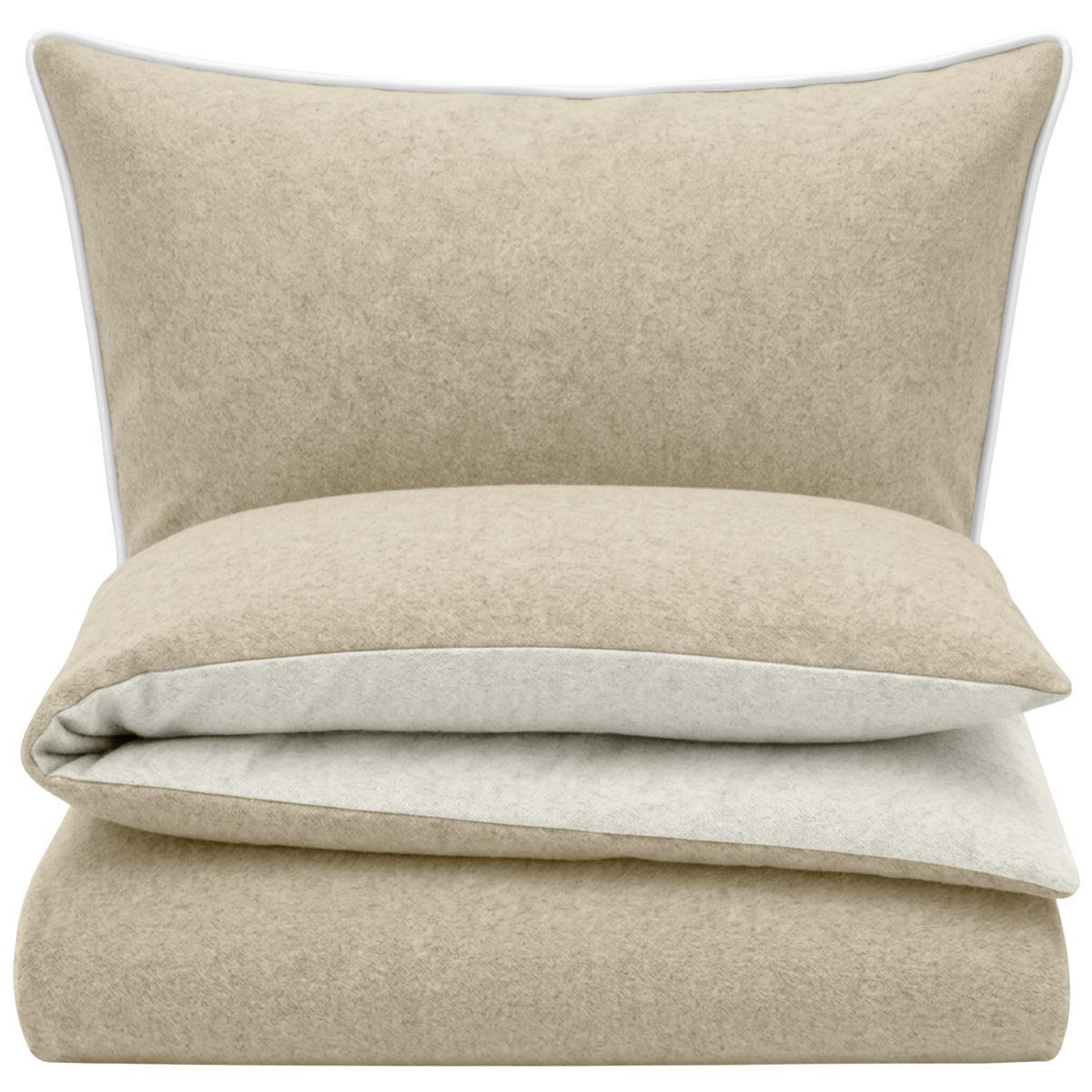 Carpe Sonno BIBER-BETTWÄSCHE 135x200 - Made in Germany! Kuschelig warmer Flanell Bettbezug mit Satinpaspel aus 100% Baumwolle für Herbst & Winter