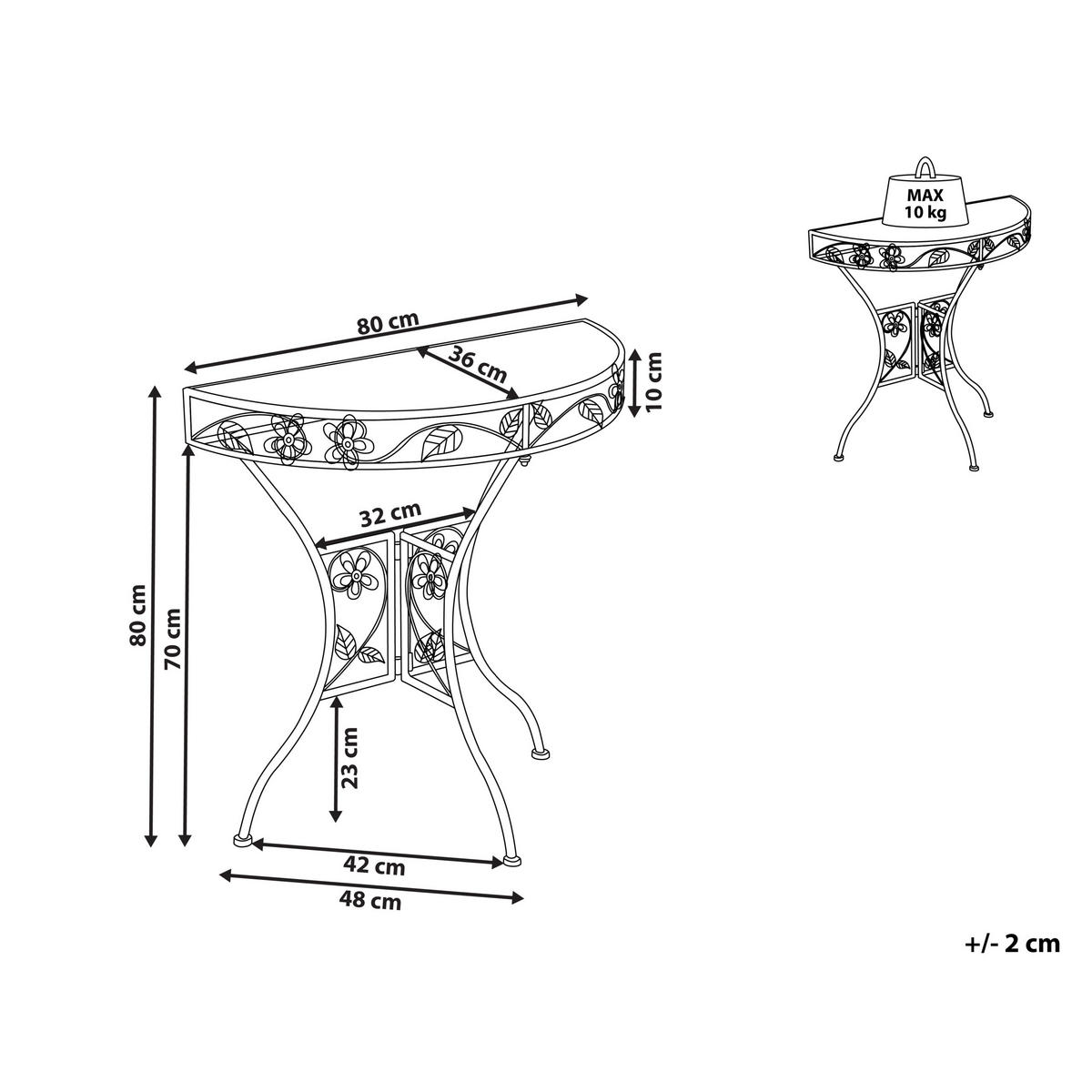 MASĂ BISTRO 80/36 cm metal bej deschisă Yaviza - bej, metal (80/36/80cm) - Beliani