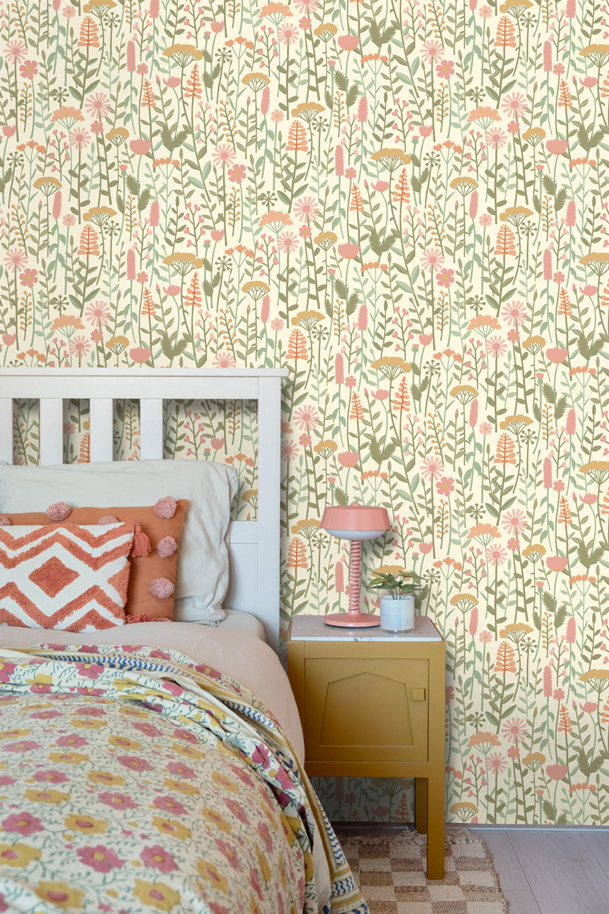 TAPETE Feldblumen 50 x 900 cm - Grün, Papier (50/0.1cm) - ESTAhome