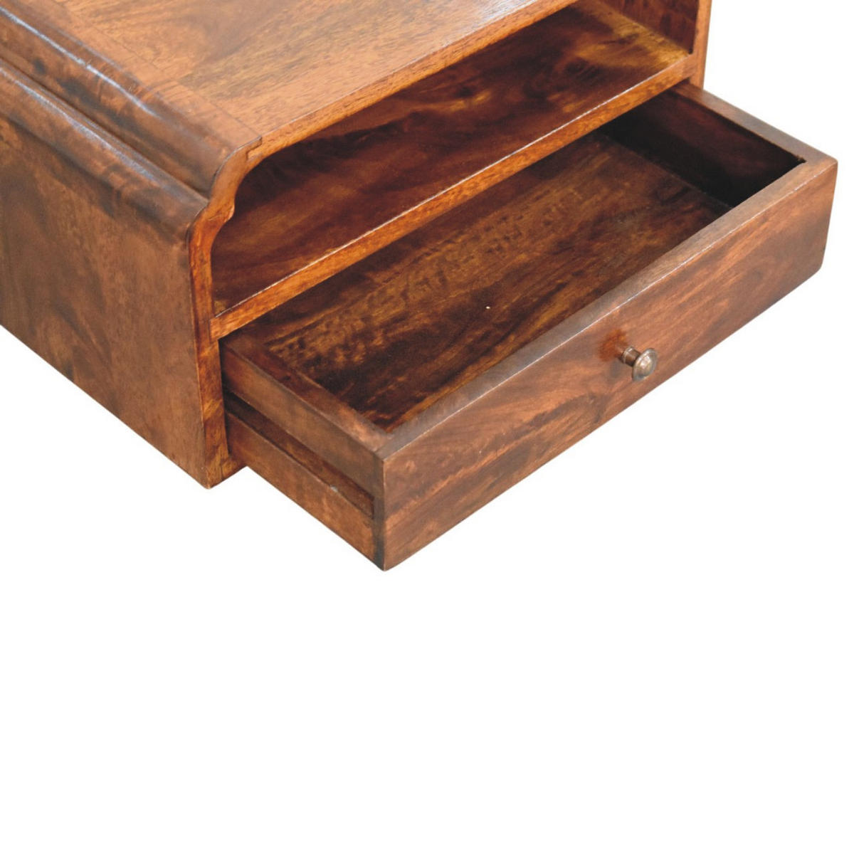 NACHTTISCH mit edlem Kastanien-Finish, 1 Schublade, 1 offene Ablage, braun - Braun, Holz/Metall (45/24/32cm) - Artisan Furniture