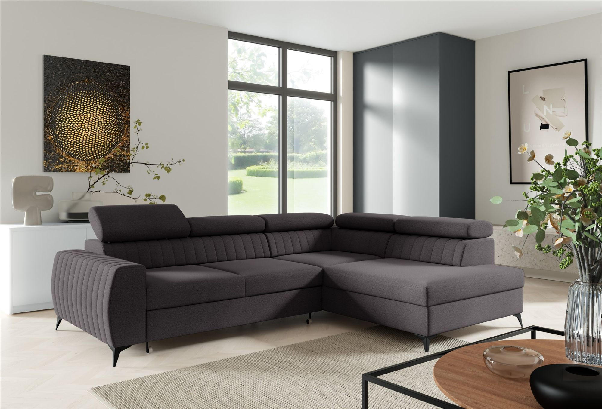 ECKSOFA Toronto - Schwarz, Holzwerkstoff/Textil (270/200cm) - Fun Möbel