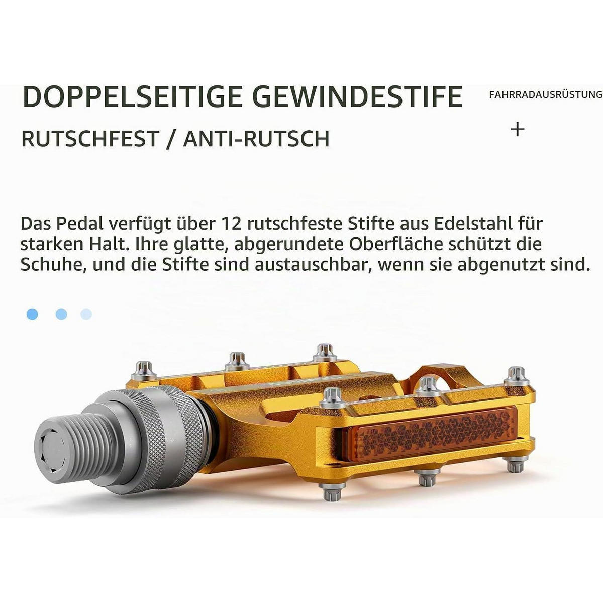 FAHRRADPEDAL Schnellwechsel Gold CNC Aluminium 9/16 Zoll - Goldfarben, Metall (7.4/1.5/8cm)