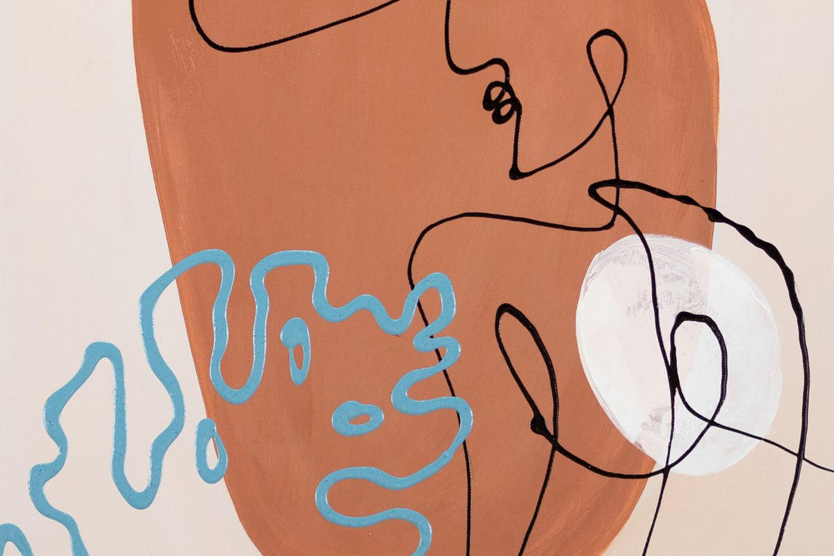 ACRYLBILD HANDGEMALT 60/90 cm - Pink/Beige, Holz/Textil (60/90cm) - KUNSTLOFT