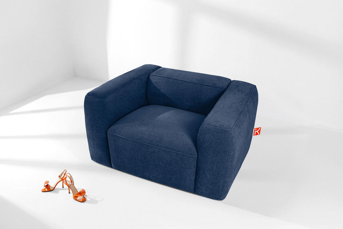 SESSEL FUBBO, Dunkelblau - Dunkelblau, Holz/Holzwerkstoff (130/73/96cm) - KONSIMO®