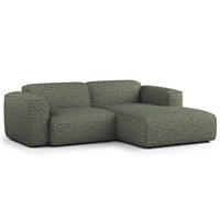 ECKSOFA mit XL-Longchair - Schwarz/Grün, Kunststoff/Textil (260/171cm) - home24