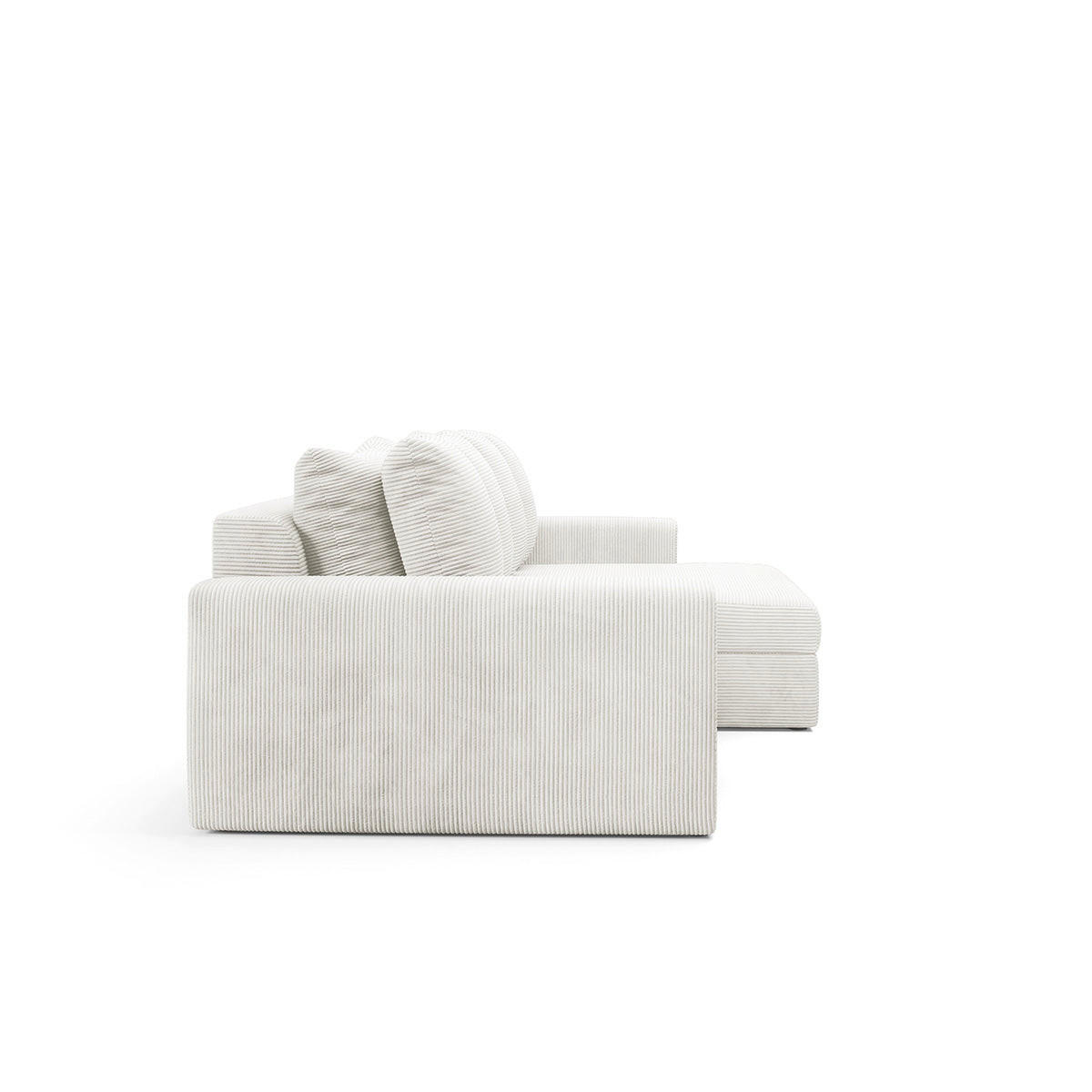 ECKSOFA Paola 3 Sitzplätze Cremeweiß - Weiß, Holz (272/167cm) - Petits-meubles