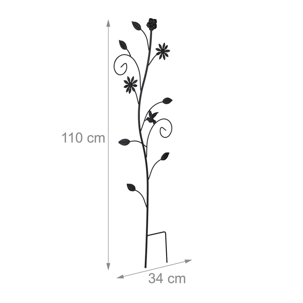 RANKHILFE - Schwarz, Metall (34/110/1cm) - Relaxdays