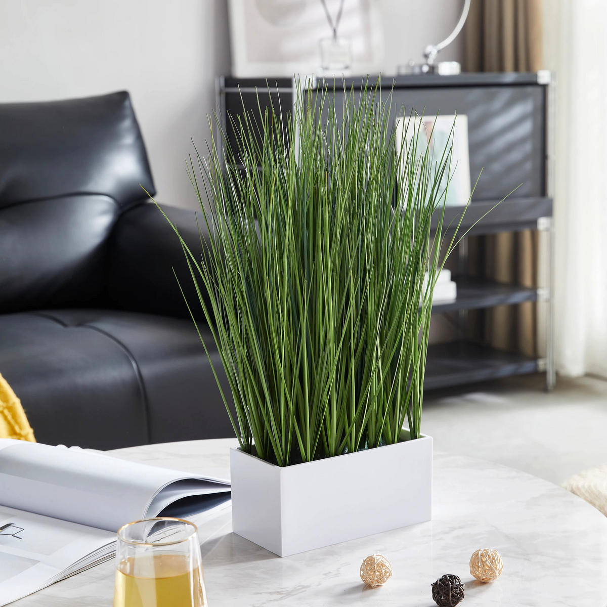 KUNSTPFLANZE Künstliches Gras – Cassiel 46 cm - Grün, Kunststoff (46cm) - aplanta