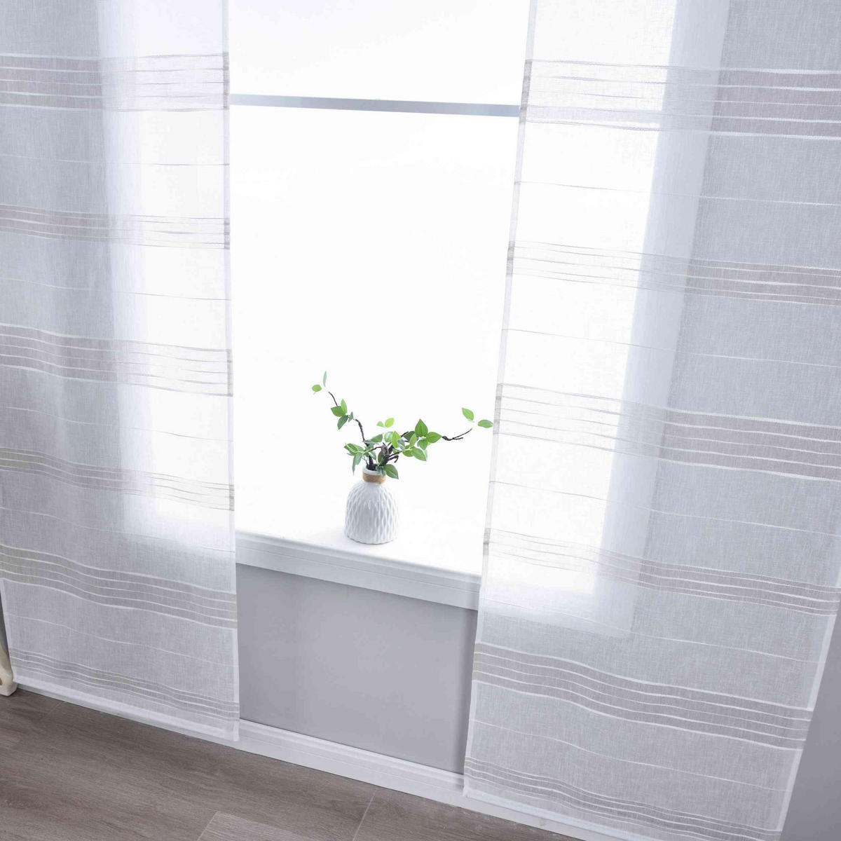 FLÄCHENVORHANG 2ER SET »Frankfurt« HxB 245x60 cm Taupe - Taupe, Textil (60/245cm) - Gardinenbox