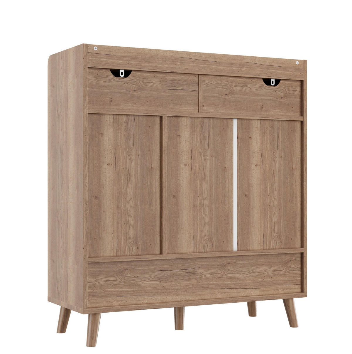 SCHUHSCHRANK aus MDF & Spanplatte 90x35x100cm in Weiß mit Kippsicherung - Weiß, Holzwerkstoff (90/100/35cm) - Modfu