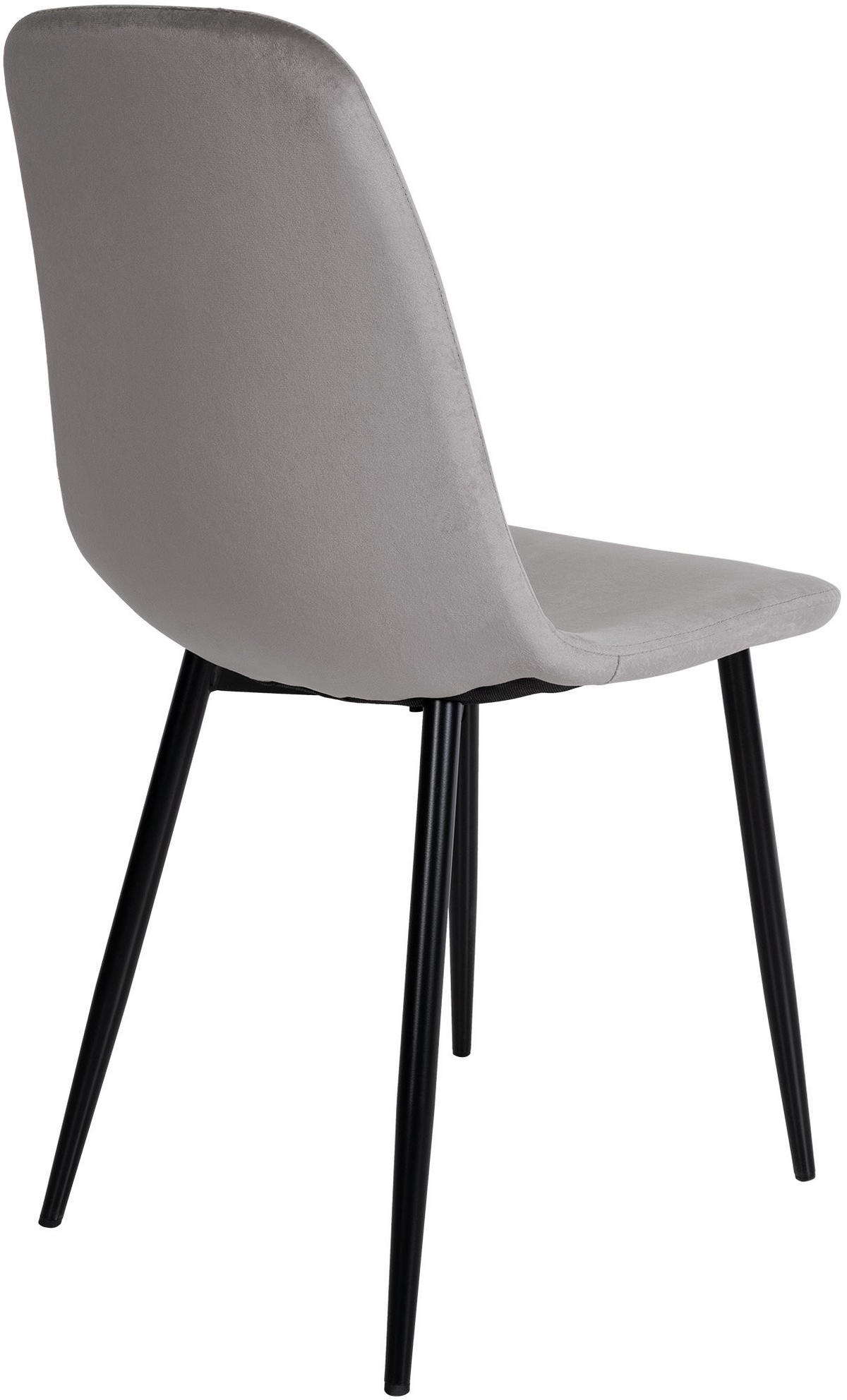 STUHL Samt Grau - Schwarz/Grau, Textil/Metall (44/88/51cm) - CLP