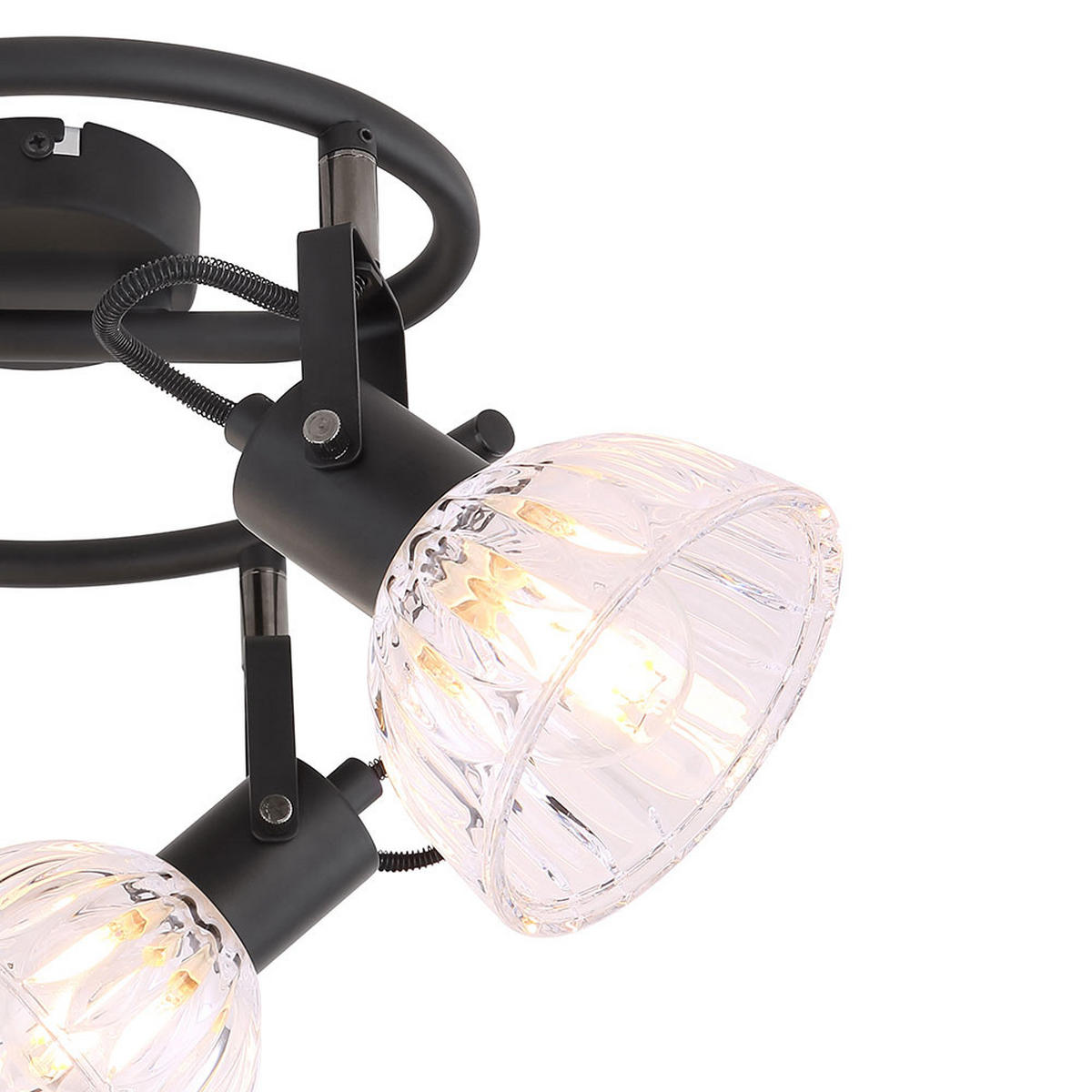 LED DECKENLEUCHTE Vernole Metall Schwarz - Schwarz, Glas (25/25/18cm) - Globo Lighting