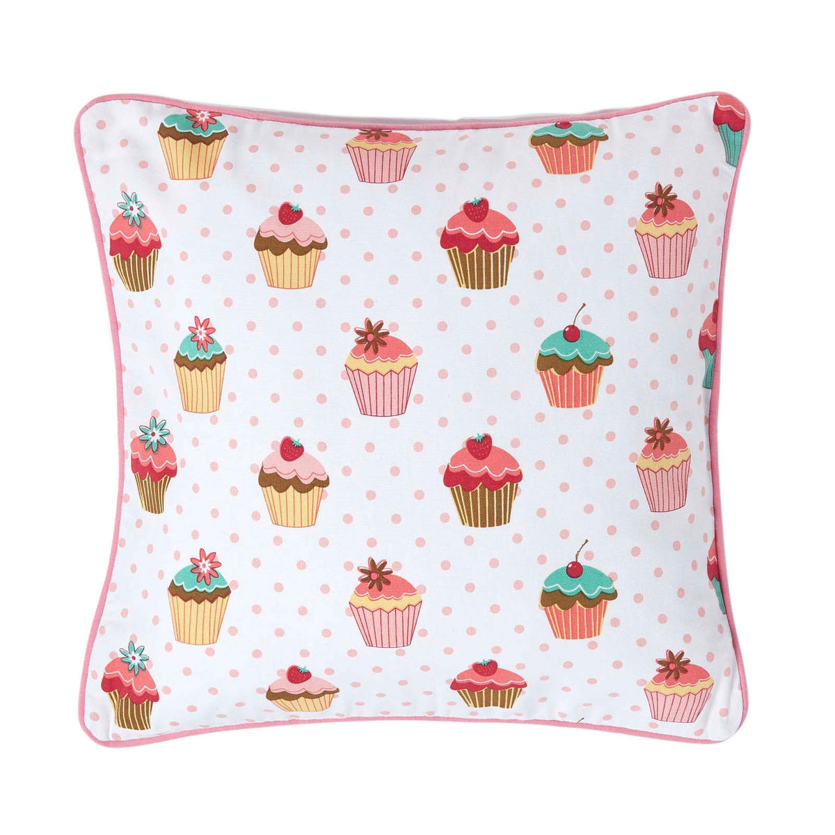 KISSENHÜLLE Cupcakes 45/45 cm - Multicolor, Textil (45/45cm) - Homescapes