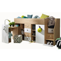 HOCHBETT 249/123/93 - Schwarz/Eiche Artisan, Holz (90/200cm) - MÖBEL KRYSPOL