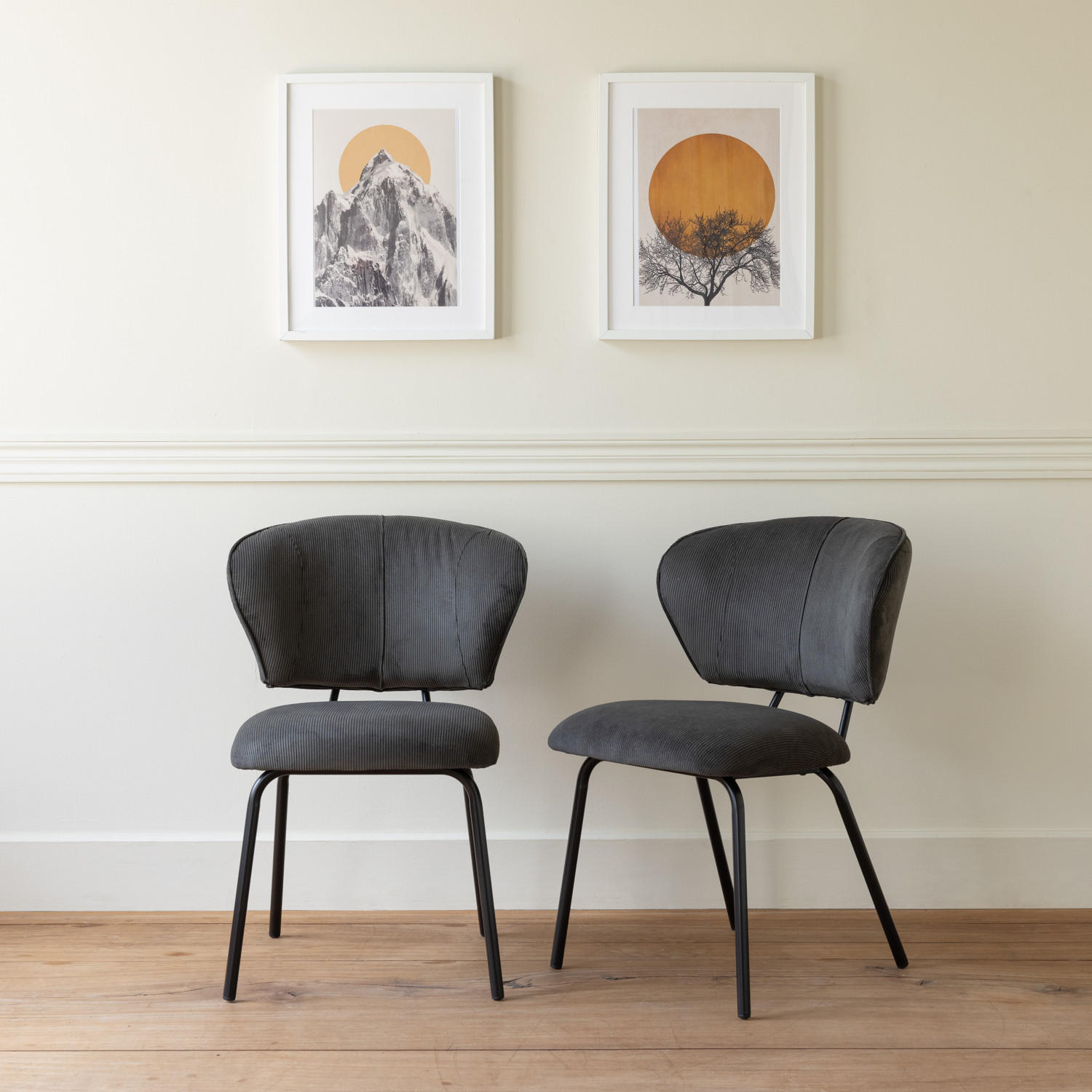 STÜHLE Nilsa Dunkelgrau 2er-Set - Grau, Textil (53/80/62cm) - Happy Garden