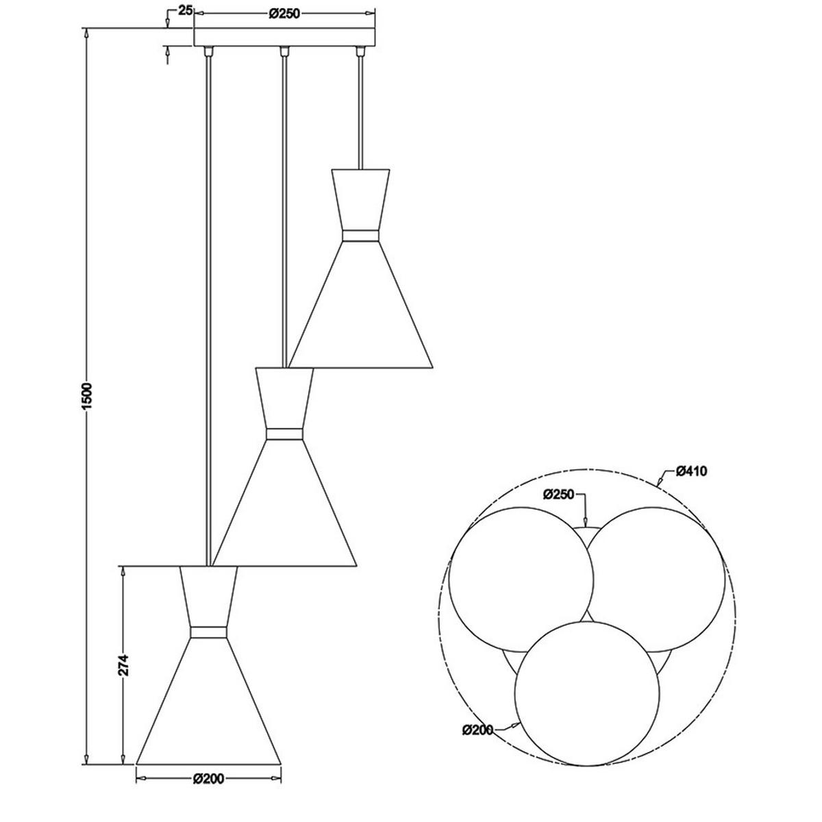 HÄNGELEUCHTE Metall Silber nickelmatt - Silberfarben, Metall (41/41/150cm)