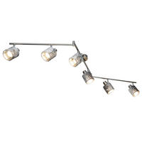 DECKENLEUCHTE Metall Silber mit Dekorstanzungen - Silberfarben, Metall (145/14/18cm) - Globo Lighting