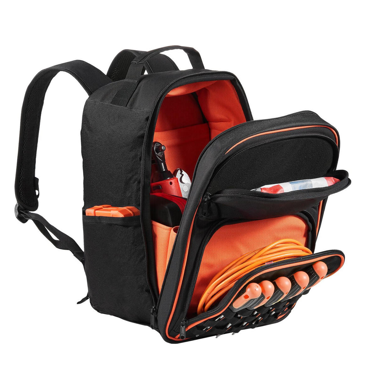 WERKZEUGTASCHE 49 Taschen Laptopfach-verstärkter Boden Elektriker - Schwarz, Textil (10/10/10cm) - Raelunyi