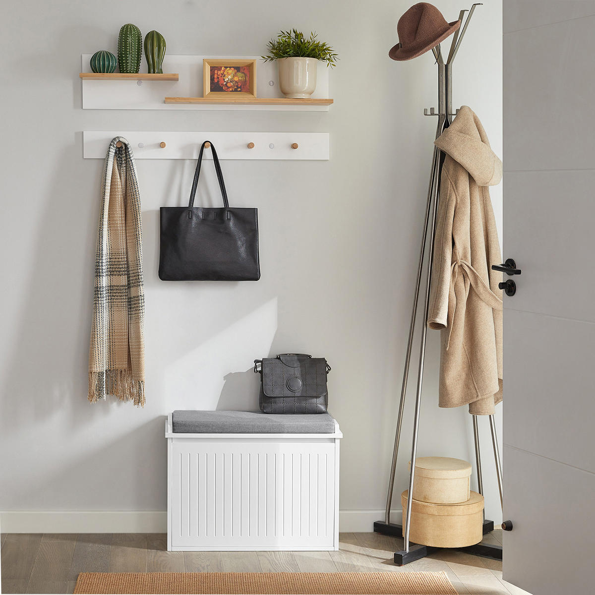 SCHUHSCHRANK Weiß - Weiß, Holzwerkstoff (62/46/26cm) - SoBuy