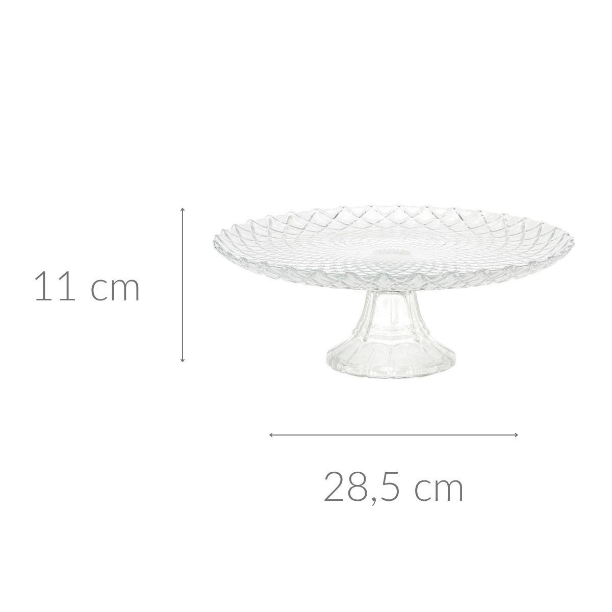TORTENSTÄNDER Glas Transparent 28,5/28,5/11 cm - Transparent, Glas (11cm) - Excellent Houseware