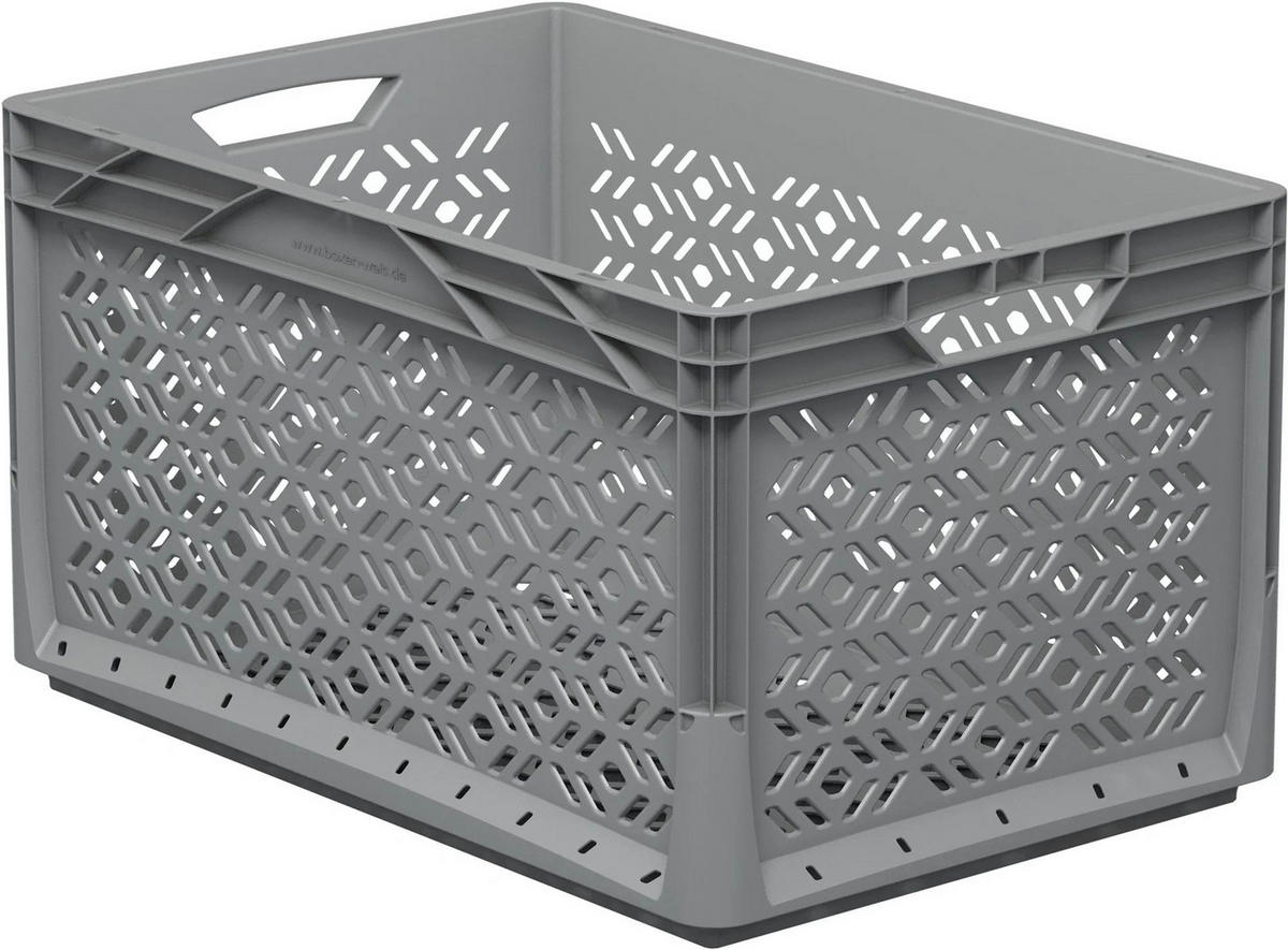 SICHTBOX Eurobox, grau, durchbrochen, 60x40x32 cm, 62L - Grau, Kunststoff (40/32.5/60cm) - Westfalia