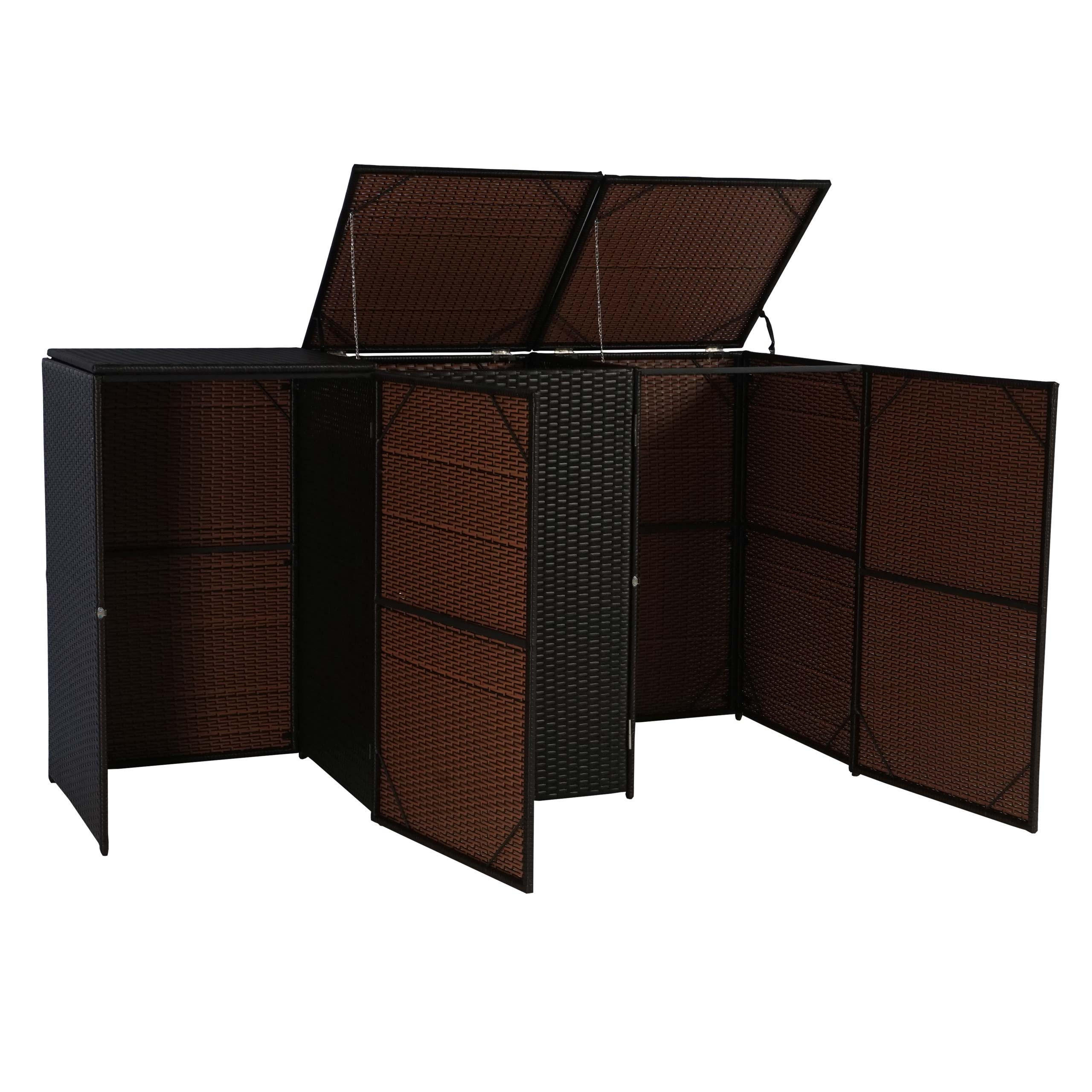 Proregal Mülltonnenbox Braun 195x110x66 cm