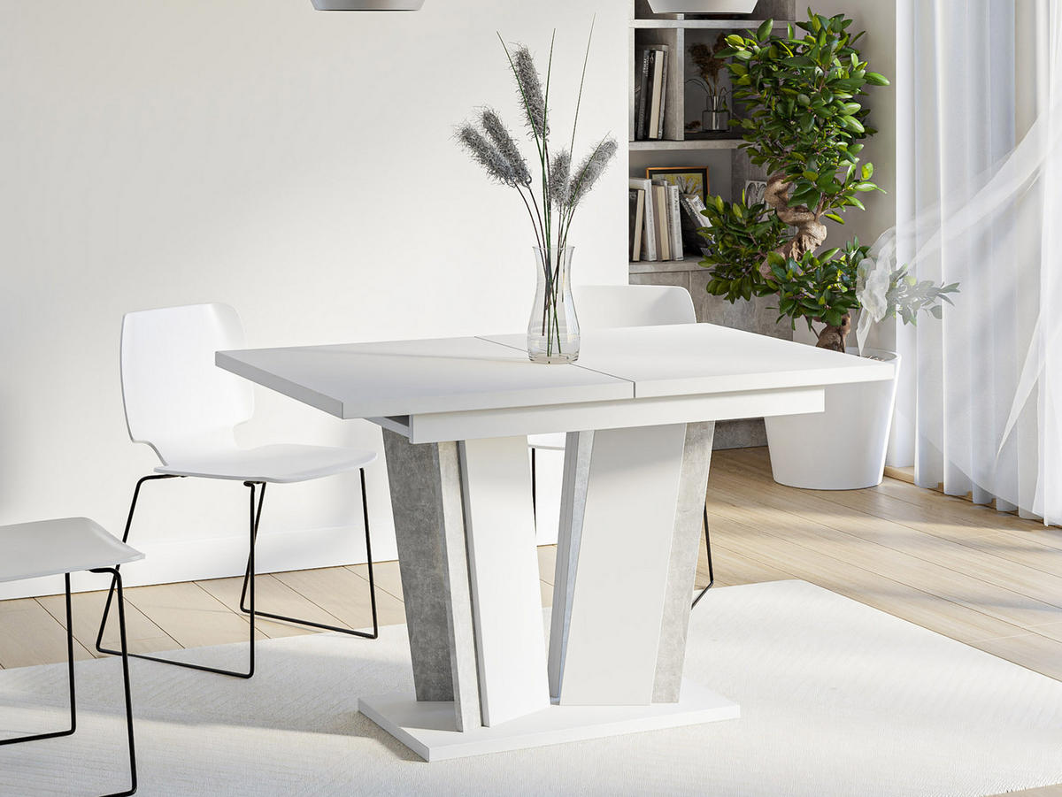 ESSTISCH ausziehbar Doha II - Weiß Hochglanz, Holzwerkstoff (80/120/75cm) - MIRJAN24