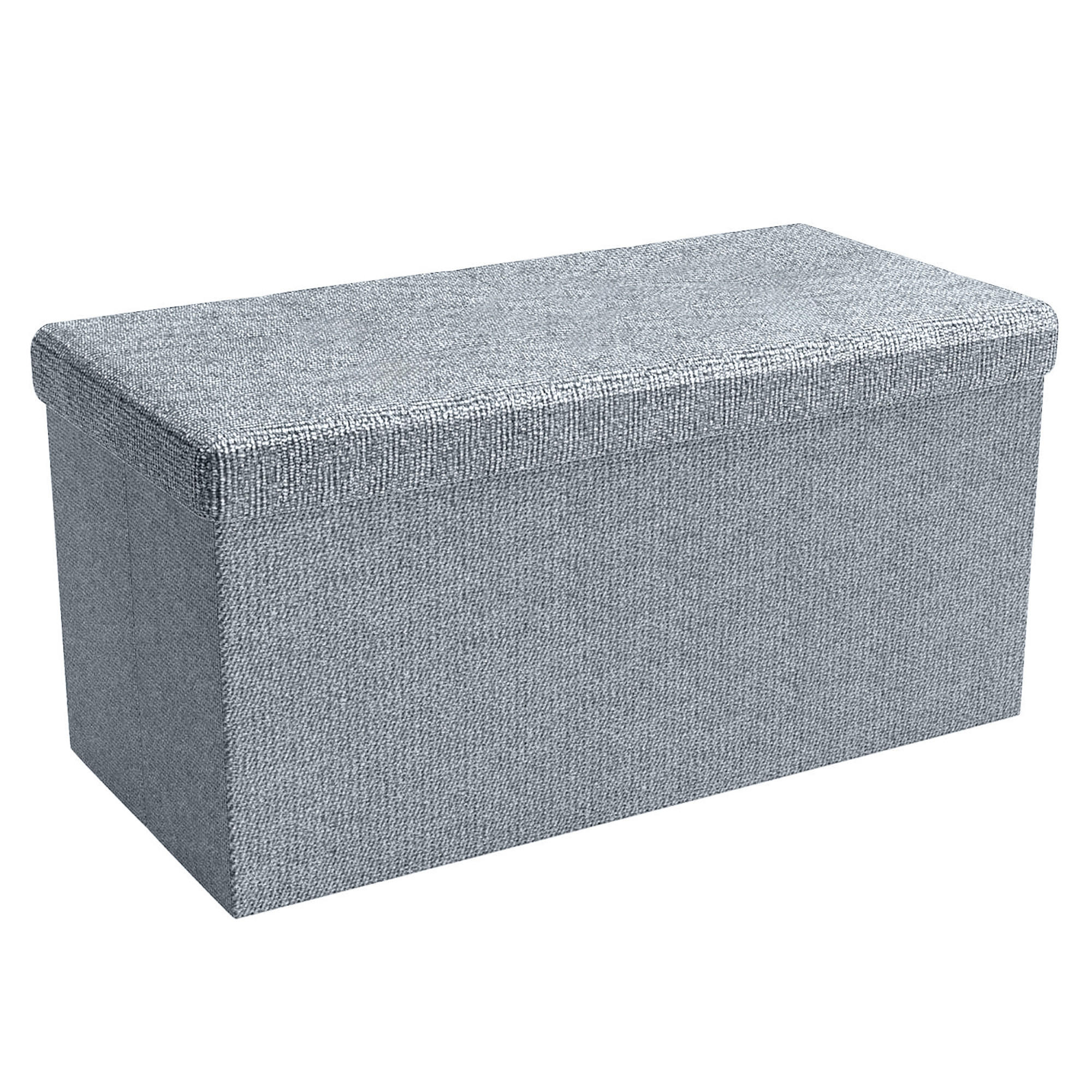 SITZBANK Faltbar in Leinen Optik 78/38/38 cm (Grau) - Grau, Textil (78/38/38cm) - Intirilife