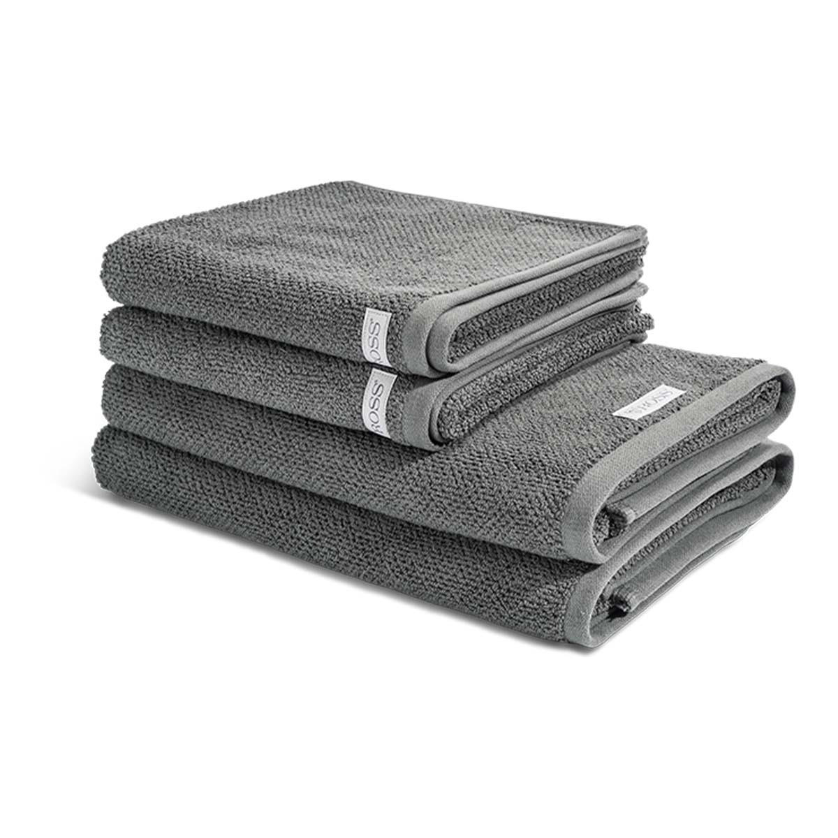 FROTTIERSET Selection 4-teilig - Dunkelgrau, Textil (50/100cm) - Ross