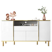 SIDEBOARD mit LED 150x40x80 cm Weiß Hochglanz - Weiß, Holzwerkstoff (150/80/40cm) - Meubliv