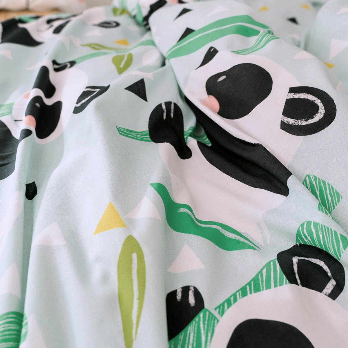 BETTBEZUG 2er-Set teiliges panda garden blue 180x220 cm (komfortgrösse) blau - Blau, Textil (180/220cm) - Happy Friday