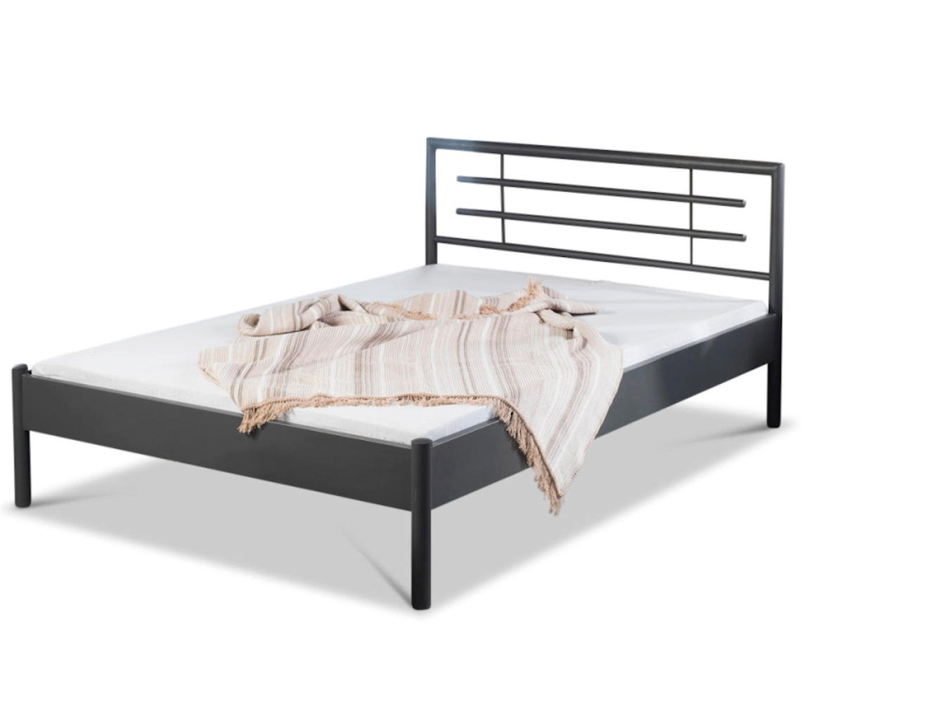 METALLBETT Lia / 180 x 200 cm / dunkelgrau - Anthrazit, Metall (180/200cm) - BED BOX