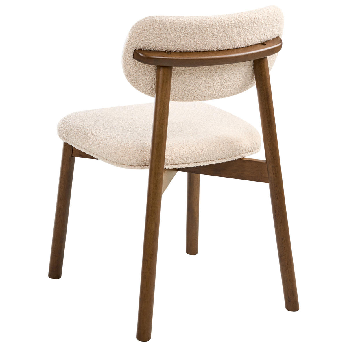 ESSZIMMERSTUHL 2er-Set Bouclé Braun/Hellbeige Mills - Beige, Textil (50/80/58cm) - Beliani