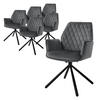 DREHSTUHL Samt Anthrazit 6er Set - Anthrazit, Metall (63/90/57cm) - ML-DESIGN