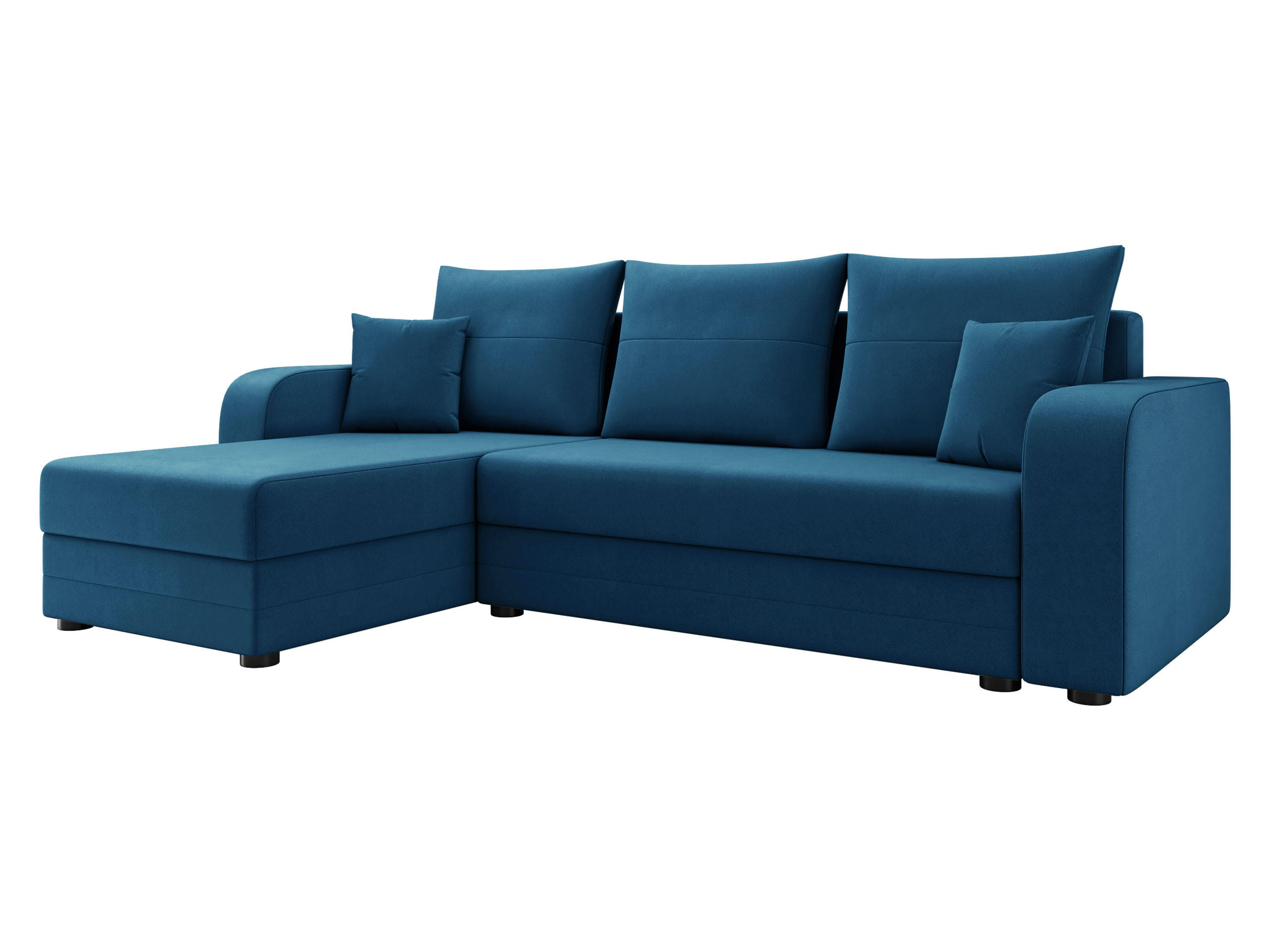 ECKSOFA Hewlet Bis - Blau/Schwarz, Holz/Kunststoff (237/139cm) - MIRJAN24