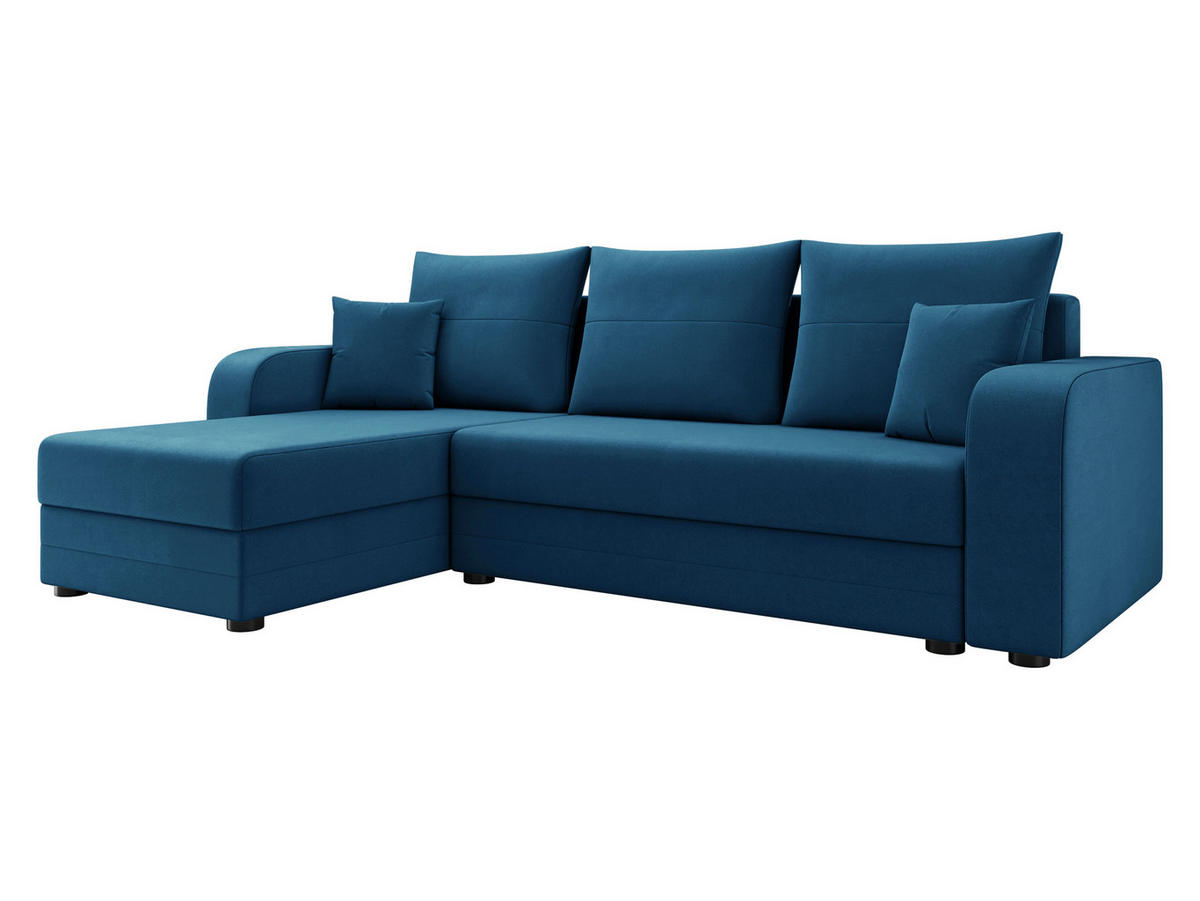 ECKSOFA Hewlet Bis - Blau/Schwarz, Holz/Kunststoff (237/139cm) - MIRJAN24