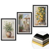 WANDBILDER 3er-Set - 40x60 cm Schwarzer Rahmen - Zitronenblumen im Topf, Straßen - Schwarz, Kunststoff (40/60cm) - ArtPrintCave