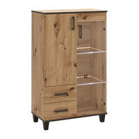 KOMODA CORTEZA, 80/132/40 cm s 2 zásuvkami a 2 dvířky, dub Artisan - dub artisan, kompozitní dřevo (80/132/40cm) - MASSENO