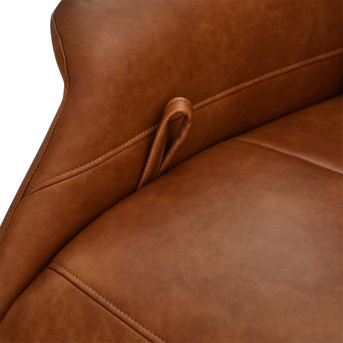 RELAXSESSEL Echtleder Cognac Braun - Schwarz/Braun, Leder/Metall (90/114/79cm) - Furnhouse