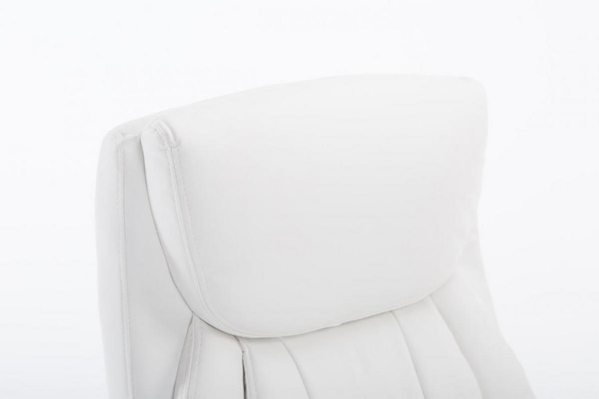 CHEFSESSEL Lederlook weiß - Schwarz/Weiß, Kunststoff/Textil (65/112.5/74cm) - CLP