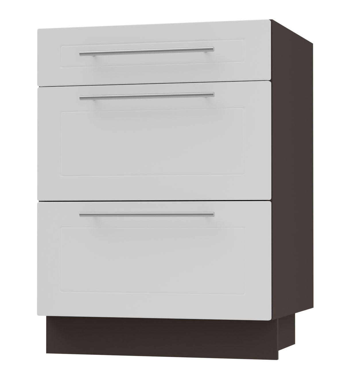 Feldmann-Wohnen Schubladenunterschrank Weiß, Dunkelgrau 60x82x50 cm