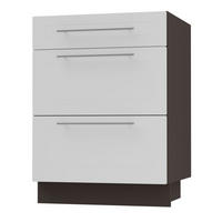 SCHUBLADENUNTERSCHRANK Kvantum D3M/60 60 / 50 / 82cm - Dunkelgrau/Weiß, Holz/Holzwerkstoff (60/82/50cm) - Feldmann-Wohnen