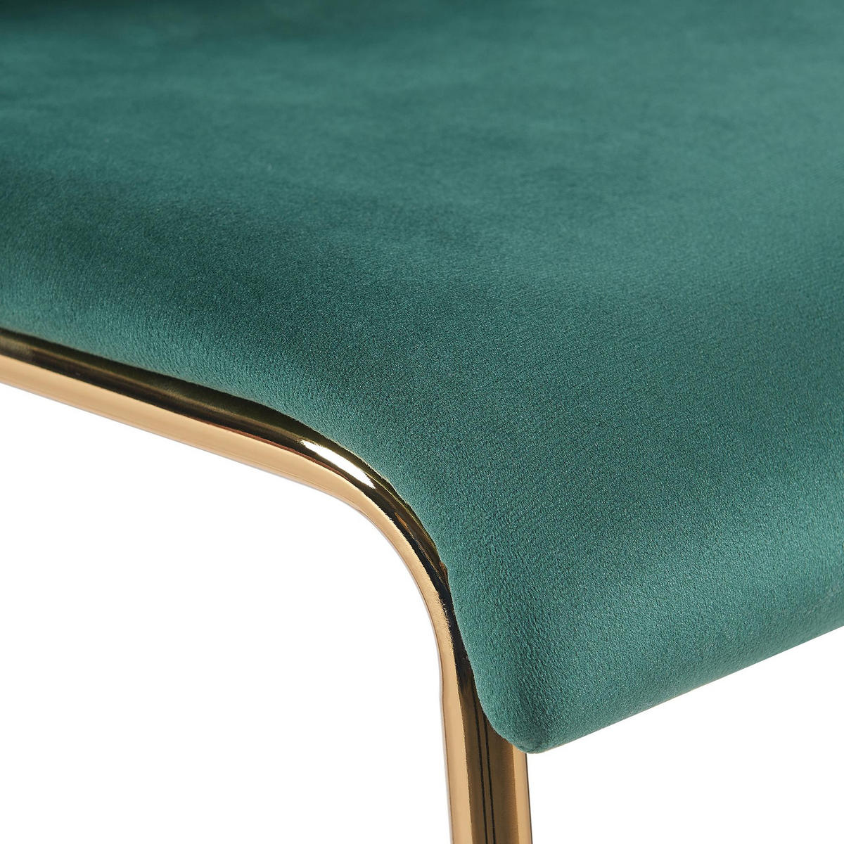 BARHOCKER Samt Grün - Goldfarben/Grün, Textil/Metall (43/100/48cm) - CLP