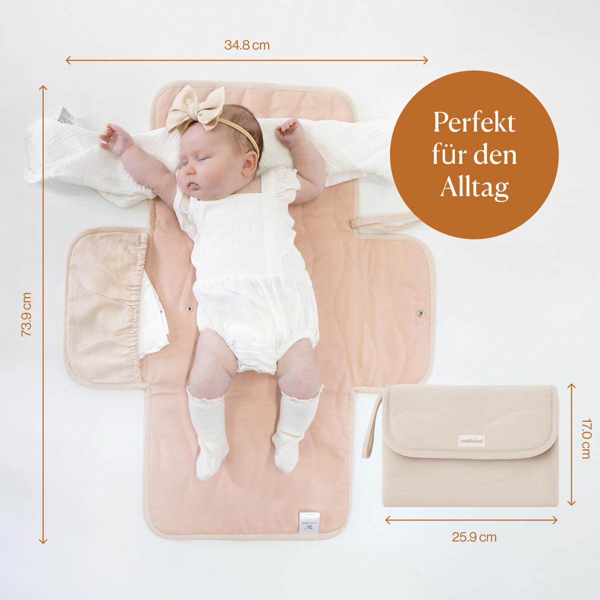 WICKELMATTE Mini Maven rosa 35×74 - Rosa, Textil (35/74cm)