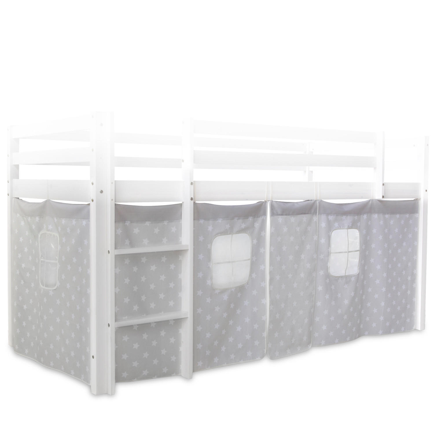 VORHANG für Hochbett Sterne - Grau, Textil (196/86/1cm) - Homestyle4u