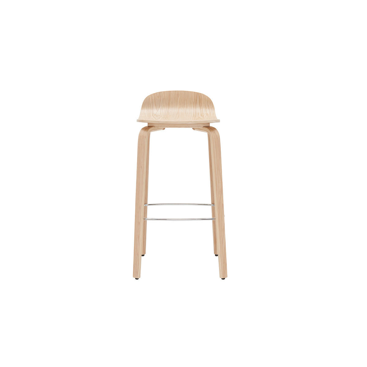BARHOCKER Eichenholz H68 cm 2er-Set OBRA - Naturfarben, Holz (44/80.5/40cm) - Miliboo